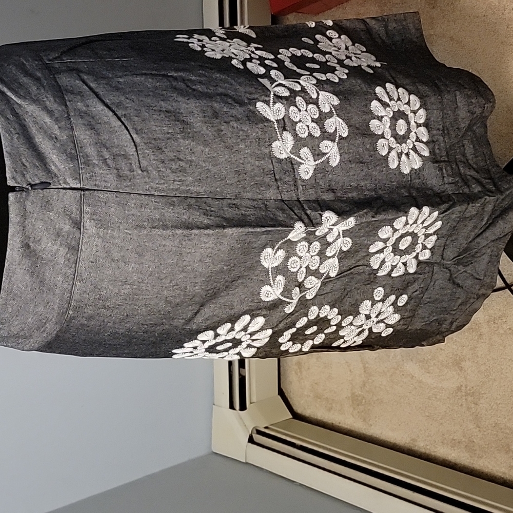 Denim Floral Skirt - Picture 3 of 5